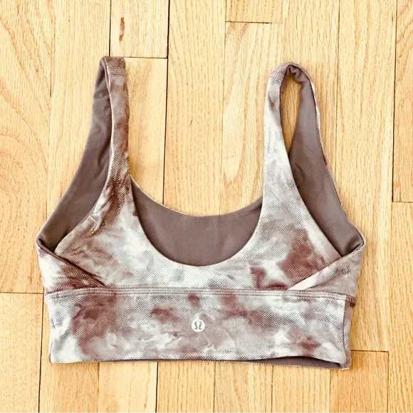Lululemon Align Bra Shine Diamond Dye Misty Shell Cacao Diffuse Dot Foil Size 4 - Picture 3 of 9